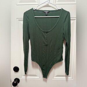 Banana Republic Ribbed Bodysuit Long Sleeve Henley Small